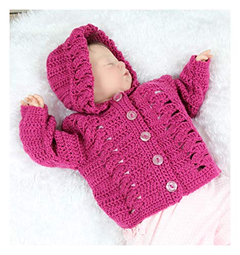 3 Crochet+Pattern+Hooded+Jacket+Sizes