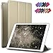 ROARTZ iPad Air 2 Case, Metallic Gold Slim Fit Smart Rubber Coated Folio Case Hard Shell Cover Light-Weight Auto Wake/Sleep for Apple iPad Air 2nd Generation A1566/A1567 Retina Display