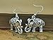 Tibetan Silver Cute Fat Carve Elephant Dangle Earrings