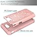 LeYi PC Silicone Glitter Case with Tempered Glass Screen Protector for Samsung J3 Prime/ J3 Emerge/Express Prime 2/ Amp Prime 2/ J3 Mission/ J3 Eclipse/ J3 Luna Pro/Sol 2/ J3 2017 TP Rose Gold