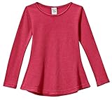 City Threads Little Girls' Thermal Long Sleeve Tunic Shirt Tee Dress for School Party Play, Candy Apple Red, 5