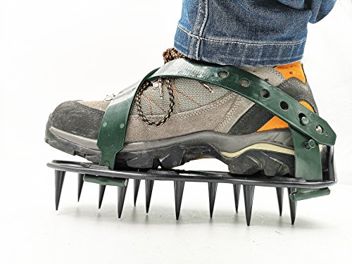 TIPU Lawn Aerator Conjoined Shoes, for Effectively Aerating Lawn Soil, 2 Plastic Adjustable Straps with Buckle, Suitable of Shoes, Easy to Take Care Your Garden or Yard