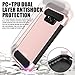 MASCHERI For Galaxy S8 Plus Case [Carbon Fiber Design] Shock Absorption Protective Dual Layer Military-Grade Defender Hybrid Case Cover for Samsung Galaxy S8 Plus - Rose Gold