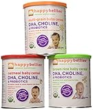 Happy Bellies Organic Super Cereals, DHA, Multi 3-Pack (1 each Brown Rice, Oatmeal, Multigrain 7oz)