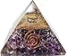 Amethyst Crystal Orgone Reiki Pyramid Kit / Includes 4 Crystal Quartz Energy Points / EMF Protection Meditation Yoga Energy Generator