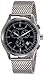 Akribos XXIV Men's Multifunction Watch - 3 Subdials Round Black Dial Chronograph Quartz Watch On a Mesh Bracelet - AK625 (Silver/Black)