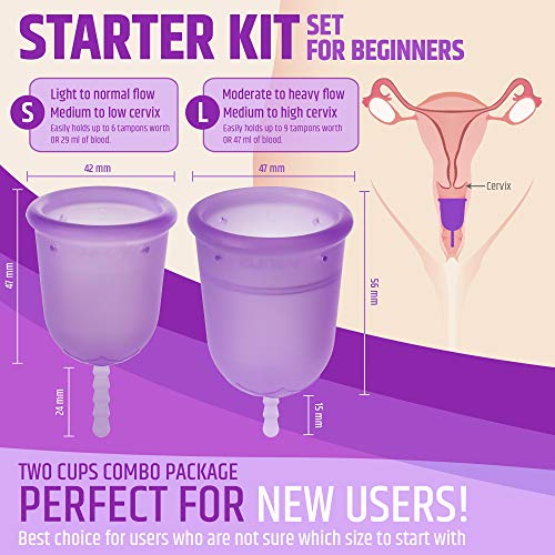 Venus Menstrual Cup Starter Kit - Set of 2 Cups in 1 Package - Perfect for Beginners - FDA Registere - //coolthings.us