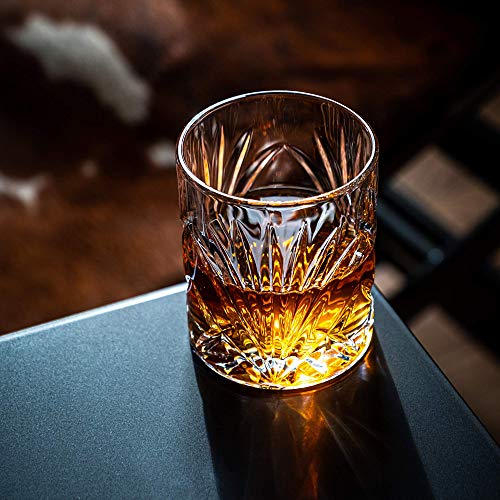 Whiskey Steine Set - 6 Handgefertigte Runde Granit Whisky Steine - 2 Whisky Gläser - Präsentations- und Aufbewahrungsbrett aus Hartholz - Whisky Geschenkset Box mit Goldfolie von Rocks – Bild 7