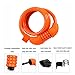 Titanker Bike Lock, Bicycle Lock 4 Feet Cable Lock 1/2 Inch Resettable Bike Locks Combination with Mounting Bracket, Bike Accessories for Bicycle, Electric Scooter, Motorcycle, Orange