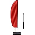 Patio Cantilever Umbrella Covers for Outdoor: Waterproof Offset Umbrella Cover Banana Style with Zipper fits 9FT to 14FT, Red