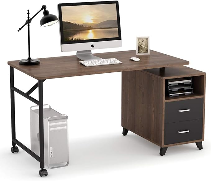 Tribesigns Computer Desk with Reversible Storage