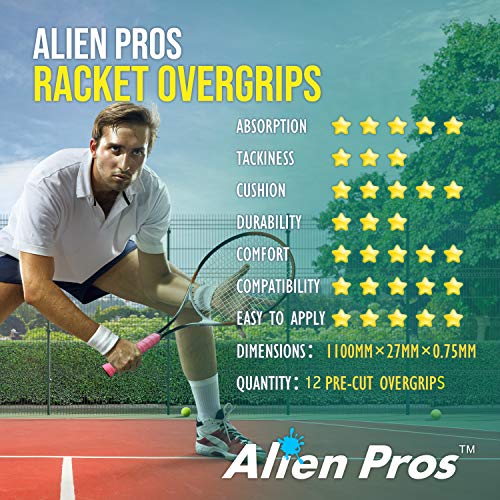 image for Alien Pros Tennis Grip Tape for Rackets – Precut and Dry Feel Overgr
