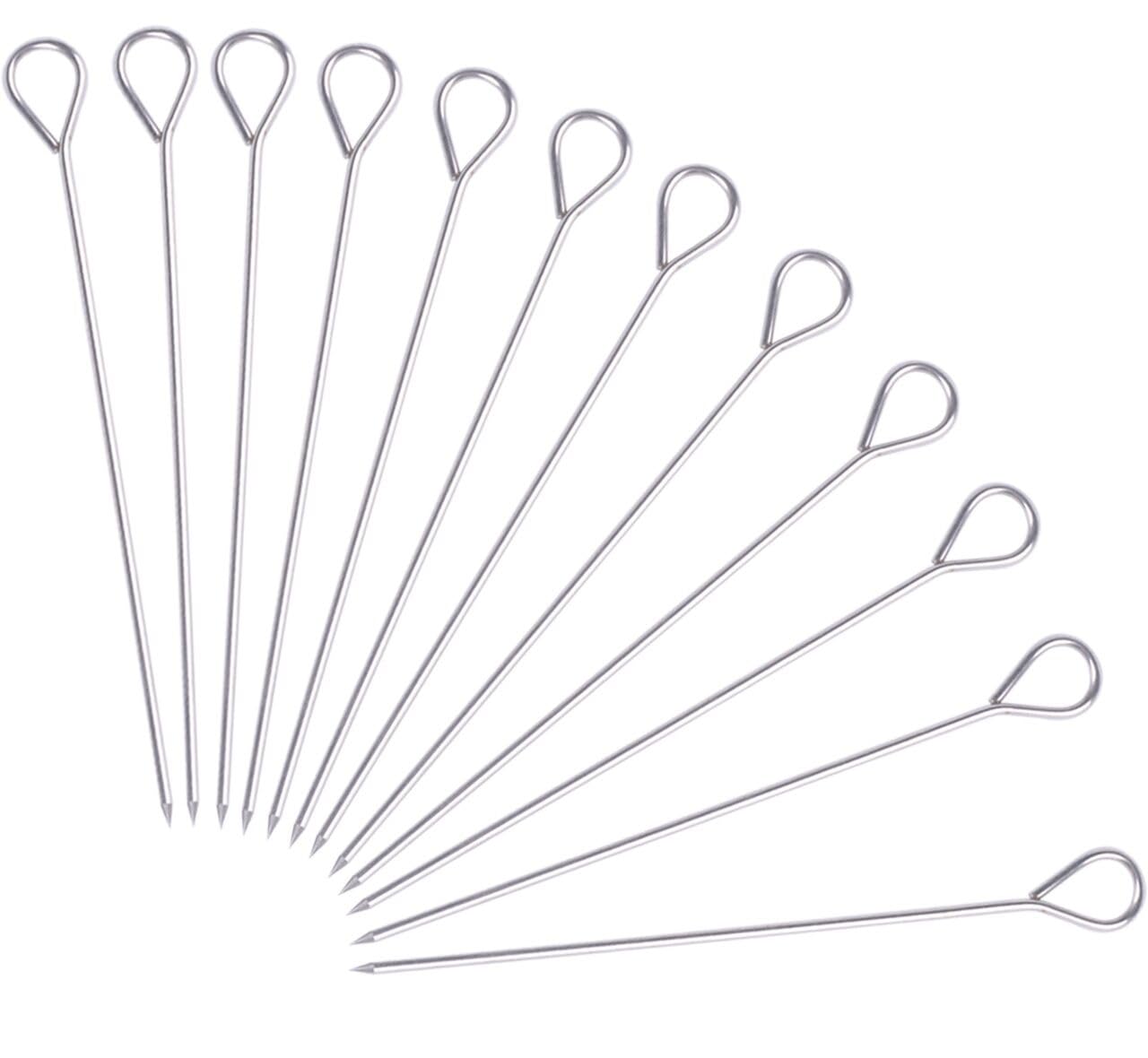 HONSHEN Turkey Lacers for Trussing Turkey,6 inches Stainless Steelmetal skewers,Set of 12