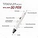 3D Pen for Kid (WHITE) - Doodle & create 3D model - USB 3D Printing Pen Compatible with PLA / ABS Filament + 3 Free Filament Refills + Free 3D model Stencil E-book