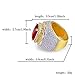 TOPGRILLZ 14K Gold Plated Iced Out CZ Simulated Diamond Ruby Cushion Bling Hip Hop Punky Ring for Men