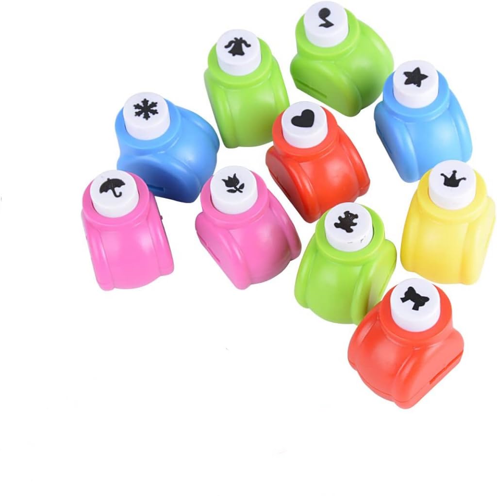 PIQIUQIU Pack of 10 Paper Punches 10 Different Patterns Random for Album Scrapbooking DIY Greeting Card Crafts