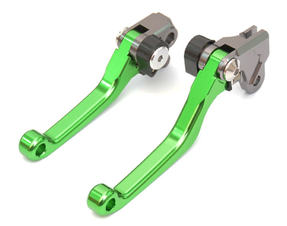 Tencasi Green CNC Pivot Brake Clutch Levers for Kawasaki