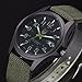 YANG-YI Outdoor Date Stainless Steel Military Sports Analog Quartz Army Waterproof Wrist Watch Mens (Green)