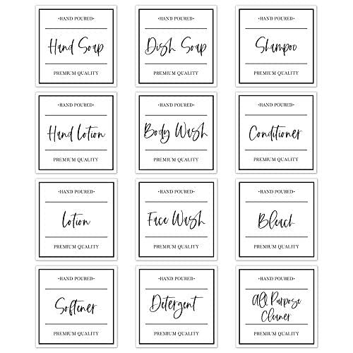 Amazon.com: Handlettered White Waterproof Labels for Kitchen and Bathroom, 12 Pack of Labels by ...