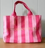 VICTORIA'S SECRET SMALL PINK STRIPE SIGNATURE MINI TOTE BAG (10