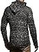 Leif Nelson LN20724 Men's Knit Jacket with Hood Knitt Zip Up Cardigan Hoodie