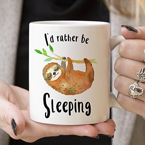 I'd Rather Be Sleeping Sloth Coffee Cup Microwave and Dishwasher Safe Ceramic Sublimation Mug