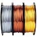 Shiny Silk Gold Silver Copper PLA Filament Bundle, 1.75mm 3D Printer Filament, Each Spool 0.5kg, 3 Spools Pack, with One 3D Printer Remove or Stick Tool MIKA3D primary