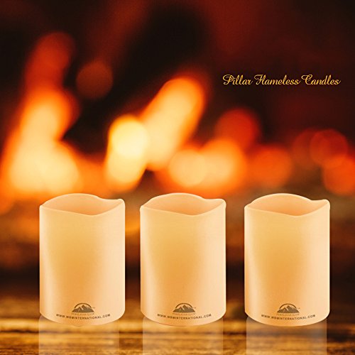 Himalayan Glow HG1205 3 Piece Wbm Pillar Flameless Candles, 3 Inch, Ivory Color (3-Pack) - Thumbnail 3
