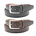 Barbados Leather Mens Black and Brown Leather Belts (2 Pack)