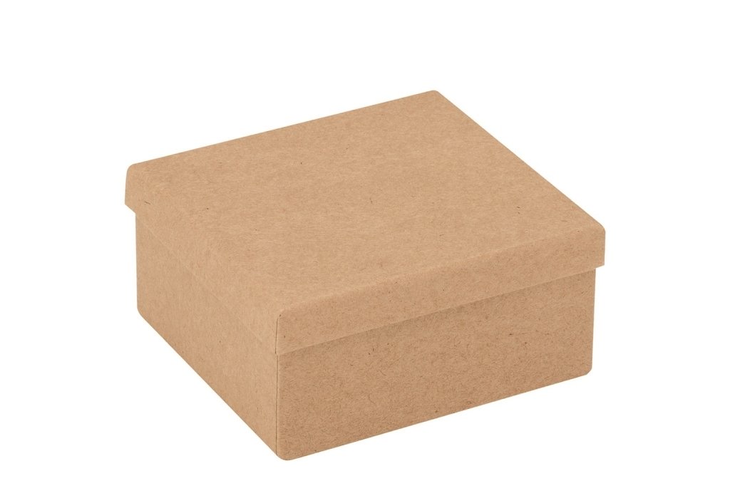 Glorex 6 2022 102 Square Cardboard Storage Box – Natural, 10.2 x 10.2 x 5 cm