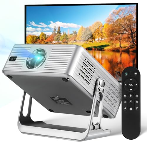 Sosoport Proyector Inteligente Portátil Full HD 1080P con WiFi 6 y Bluetooth, Mini Proyector Android 13 con Autoenfoque y Corrección Keystone, Soporte Giratorio, Ideal para Cine en Casa y Camping