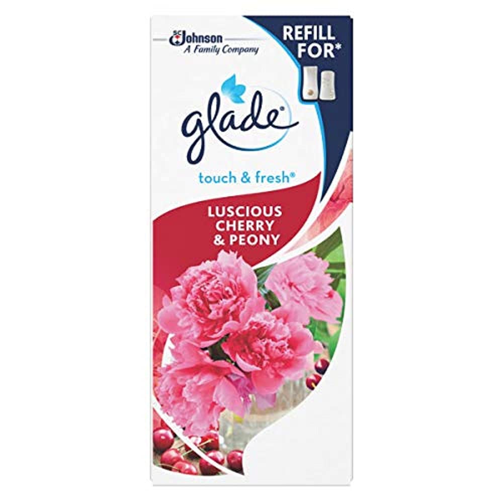 Glade Touch & Fresh Air Freshener Spray, Touch Activated Odour Eliminator for Bathroom & Home, Cherry & Peony, Pack of 12 (12 x 10ml)