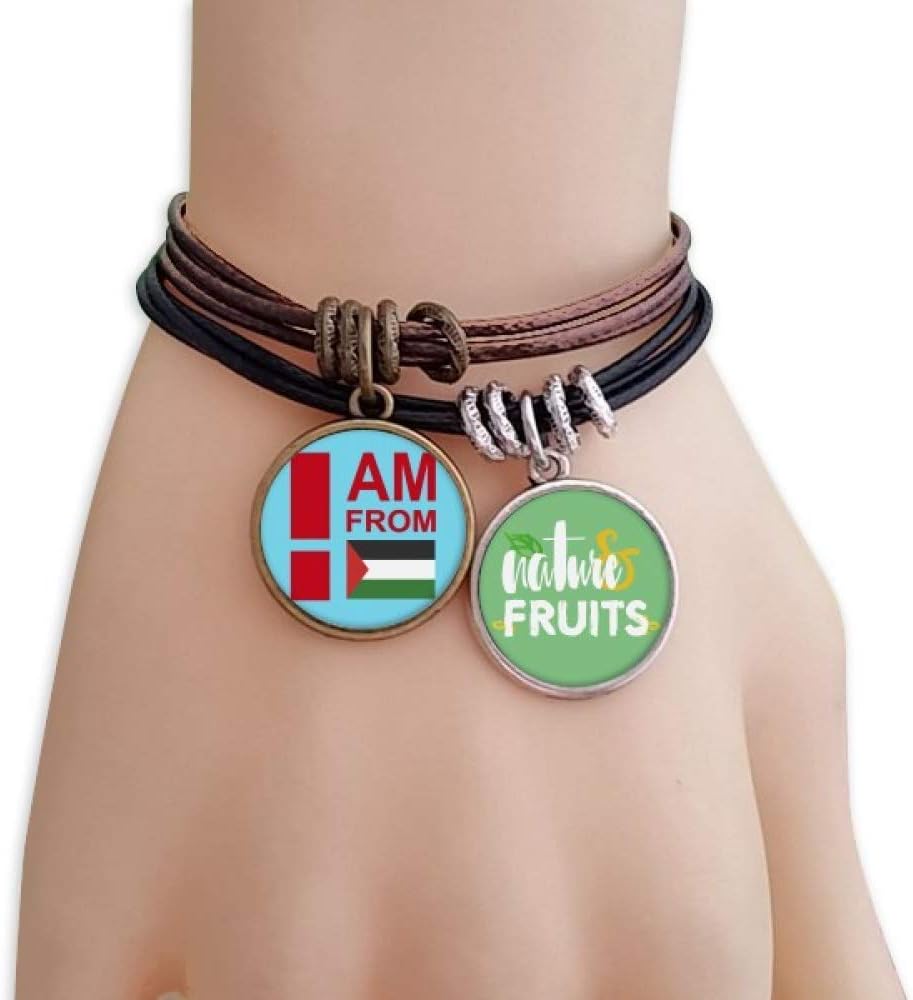 Dexbo I Am From Palestine Bracelet Rope Natural Fruit Wristband
