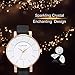 Aposon Women's Quartz Analog Wrist Watch Ladies Leather Roman Numeral White Dial Gold Tone Case Square Wristwatch Fashion Casual Business Classic Dress Watches
