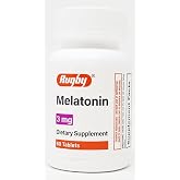 Rugby Melatonin 3MG TAB Melatonin-3 MG White 60 Tablets UPC 005366412085