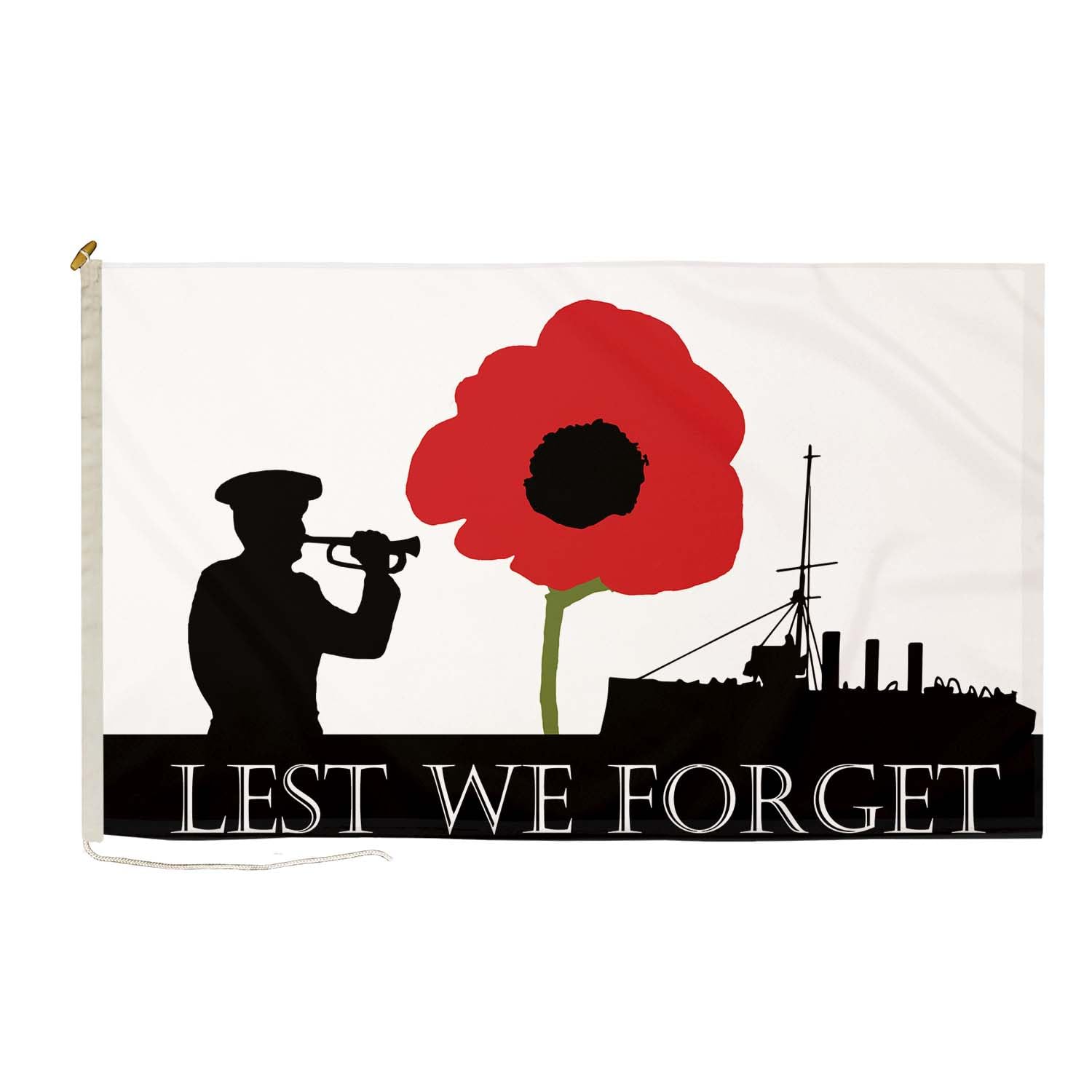 DuraFlag Lest We Forget Navy 5ft x 3ft with Rope and Toggled - Premium Quality 5x3 Remembrance Flags — image 1