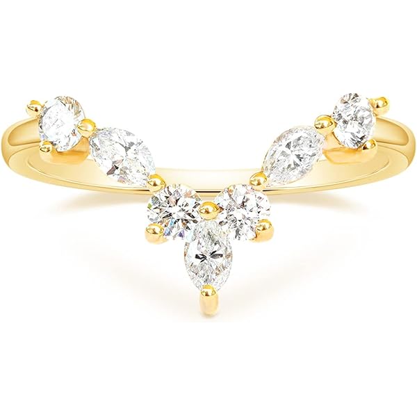 14k Yellow Gold Snake Ring – Curved Serpent Band With CZ Eyes, Polished Finish, Size 6.5