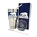 Icecube Stainless Steel 30 Oz Tumbler - Double Wall Vacuum Insulated Travel Cup with Clear Splash Proof Sliding Lid and Curved Straw with Cleaning Brush - Thermal Coffee Mug