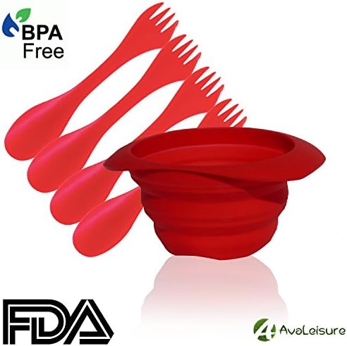AVALEISURE Collapsible Bowl Set - 25 fl.oz/750ml - for Camping, RV, Backpacking, Travel – Space-Saving Dog Food & Water Bowl