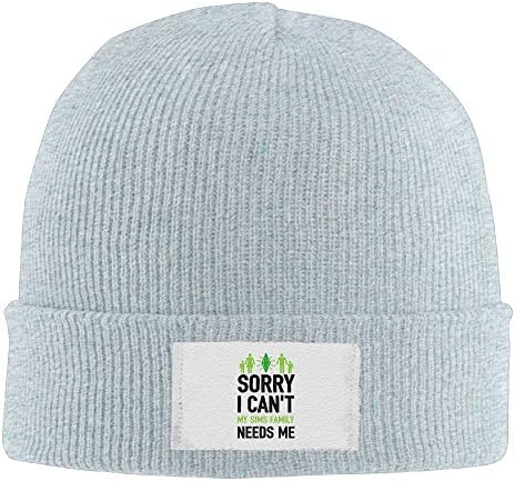 Uozhusan Sorry I Can't My Sims Family Needs Me Chunky Cable Knit Beanie, Winter Knitting Warm Hat Beanie Skull Cap For Women&amp;Men Ash