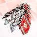 Cubaco 4 Pcs Hair Scarf Hair Scrunchies Bowknot Chiffon Floral Scrunchie Hair Ties 2 in 1 Vintage Elastic Hair Bands Ponytail Holder Scrunchy Ties Accessories for Women