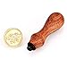 Hestya Bee Wax Seal Stamp Kit, Removable Wooden Handle Vintage Retro Brass Head Sealing Stamp and 2 Pieces Sealing Wax Sticks with Wick (Rosy Red and Gold) Gift Box Set