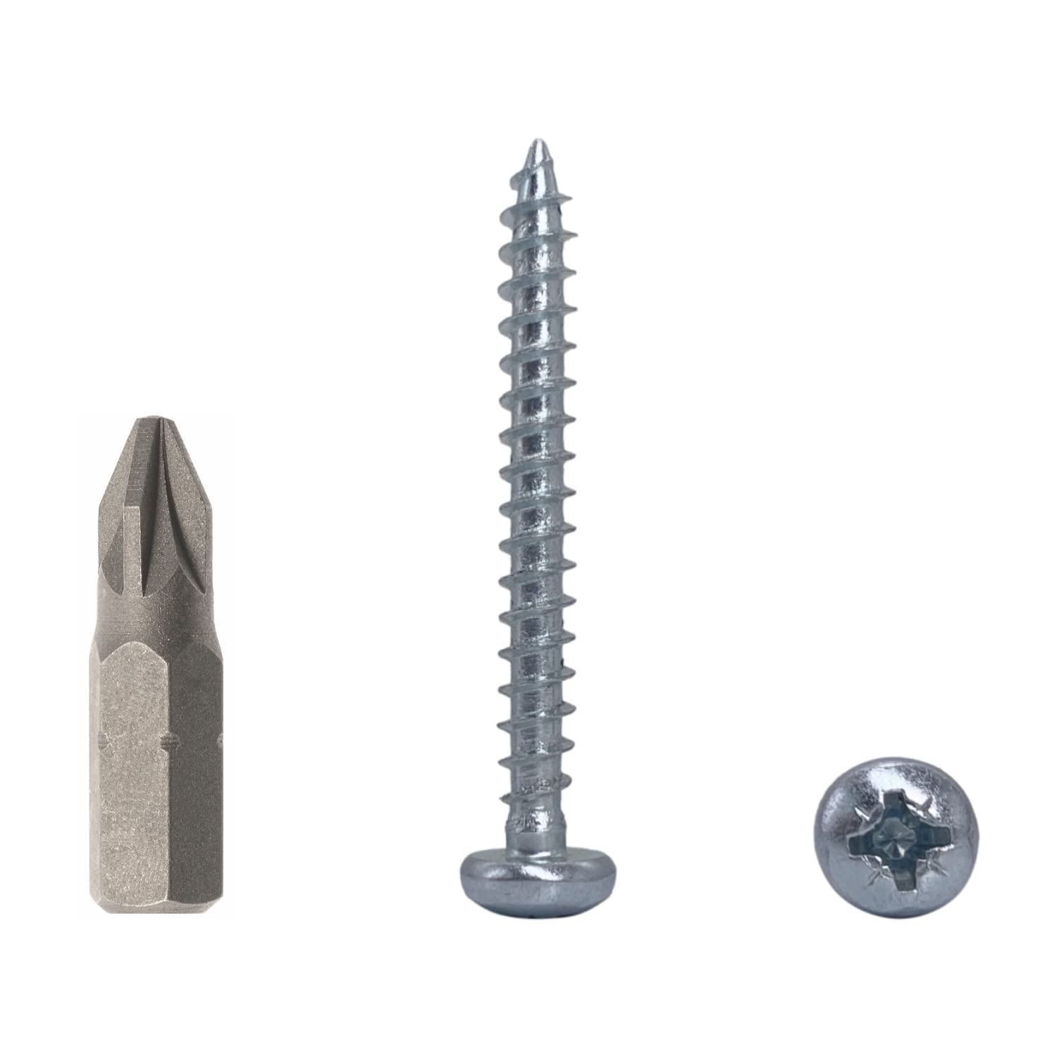 (Pack of 40 pcs) DIN 7981 Zinc Plated Steel 4.5 x 40 mm Wood Screws, Chipboard Screws with Pan Head, Universal Pozi-Drive Screw (40, 4.5 x 40 mm)