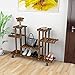 Topeakmart 4-Tier Coner Wood Flower/Plant Stand Shelving Rack Display Shelf Outdoor Yard Garden Patio Balcony Multifunctional Storage Rack Bookshelf Brown