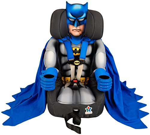 KidsEmbrace DC Comics Blue Batman 2-in-1 Forward-Facing Car Seat Latch | 5-Point Harness 26.5-65lbs converts to Belt-Positioning Booster 40-100lbs | Adjustable
