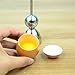 Egg Cracker, Soft Boiled Egg Cutter Topper, Easter Egg Cookie Cutter, DFmicro One Silver Egg Holder, Stainless Steel Kitchen Tool for Removing Top of Soft Hard Boiled Eggs Shell Smooth Round Opening