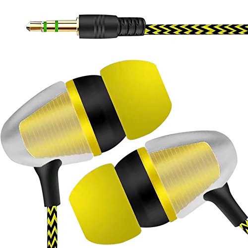 Amaping Universal 3.5mm in-Ear Stereo Earbuds Earphone Capsule Shape Clear Shell Protcetive Headphone Set Cell Phone MP3 MP4 Player (Yellow)