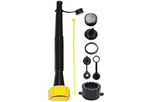 KP KOOL PRODUCTS Gas Can Spout - Gas Can Long Flexible Nozzle | Screw Collar Cap (Coarse & Fine Thread-Fits Most Cans) with Vent Cap, Gas Can Strainer, Durable Gasket & Spout Cover - Pack 1