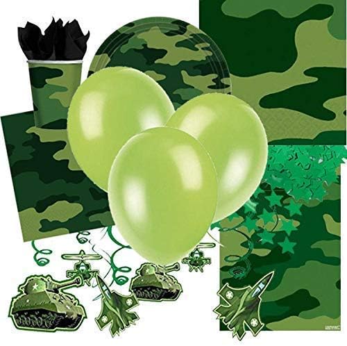 Camouflage Army Theme Ultimate Party Supplies Kit for 8