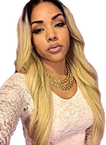 Ten Chopstics Wig Wavy Blonde 1BT613 Ombre Human Hair Wigs Lace Front Wigs Glueless Full Lace Wigs Brazilian Wig Virgin Hair for Black Women Natural Baby Hair